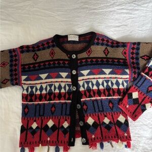 [VINTAGE] Cropped Wool Blend Cardigan